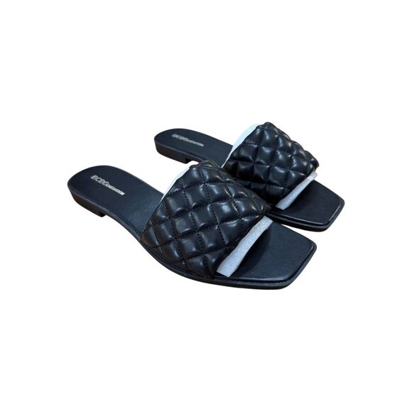 BCB Generation Laila Quilted Slip On Black Sandals Women’s Size 11M - Picture 1 of 9